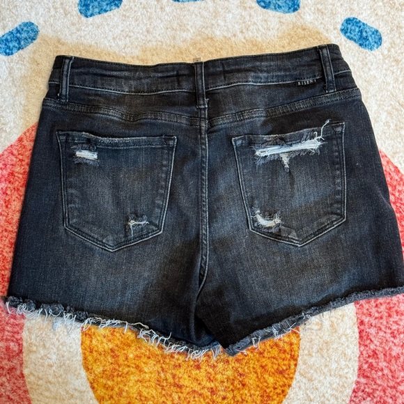 Risen Distressed Black Denim Shorts Large - Picture 2 of 3